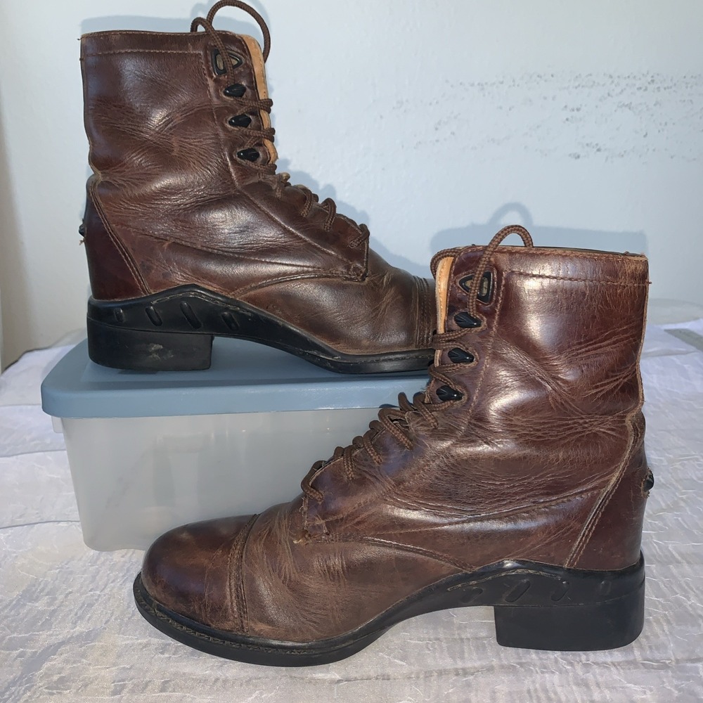 Ariat ATS Paddock Riding Boots Performer Pro Lace Up Women's 5.5 Brown Combat